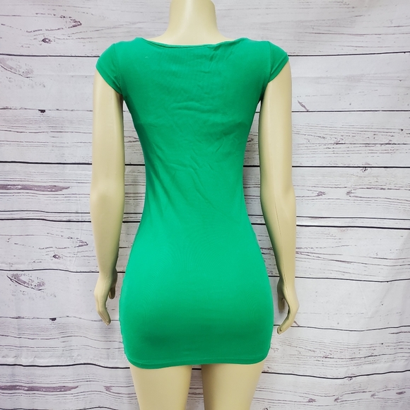 small green stretchy bodycon dress - Picture 6 of 7